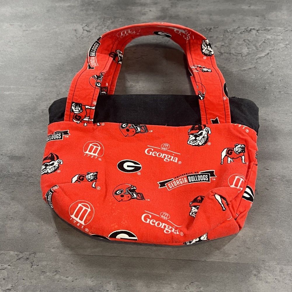 Georgia Bulldogs Bag Tote Red Black Small UGA Throwback Retro‎ Mascot NCAA